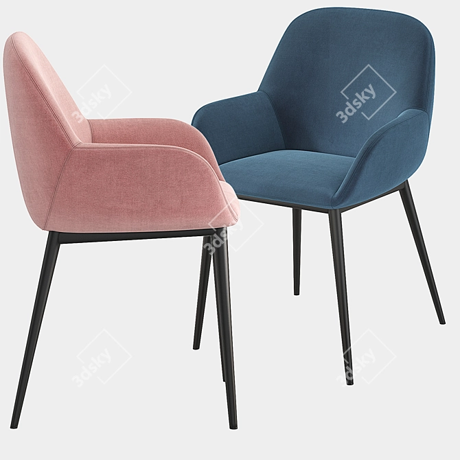 LaFORMA KONNA Velvet Chair: Barcelona Living 3D model image 3