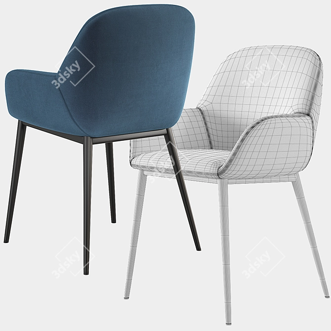 LaFORMA KONNA Velvet Chair: Barcelona Living 3D model image 5