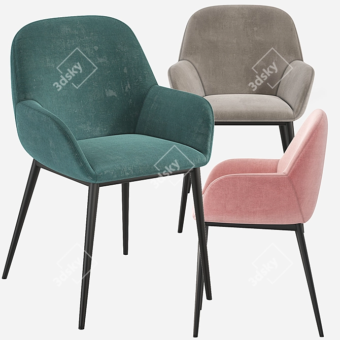 LaFORMA KONNA Velvet Chair: Barcelona Living 3D model image 6