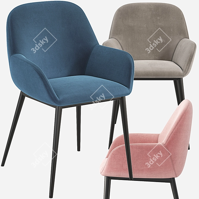 LaFORMA KONNA Velvet Chair: Barcelona Living 3D model image 8