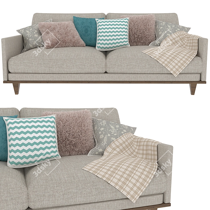 Cozy Comfort: MODDA Soft Sofa 3D model image 1