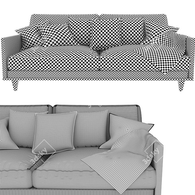 Cozy Comfort: MODDA Soft Sofa 3D model image 3