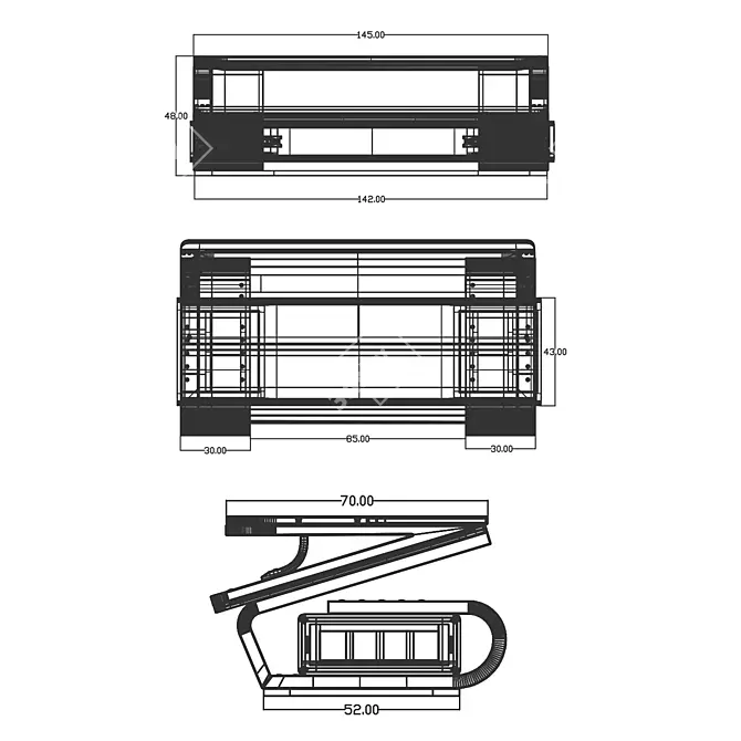 Modern Multifunctional Glass Table 3D model image 5