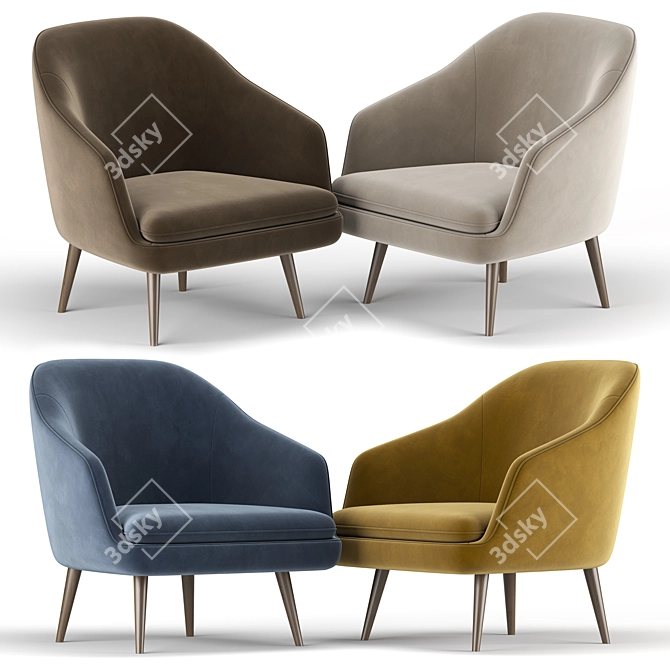 Elevate Your Space with the Garret Armchair 3D model image 2
