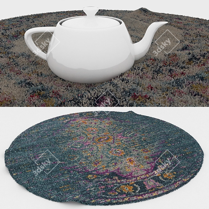 Round Carpets Set: Versatile Textured Collection 3D model image 3