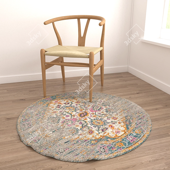 Round Carpets Set: Versatile Textured Collection 3D model image 4