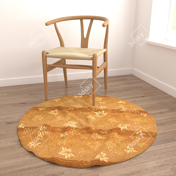 Round Carpets Set 196 - Versatile and Textured 3D model image 4