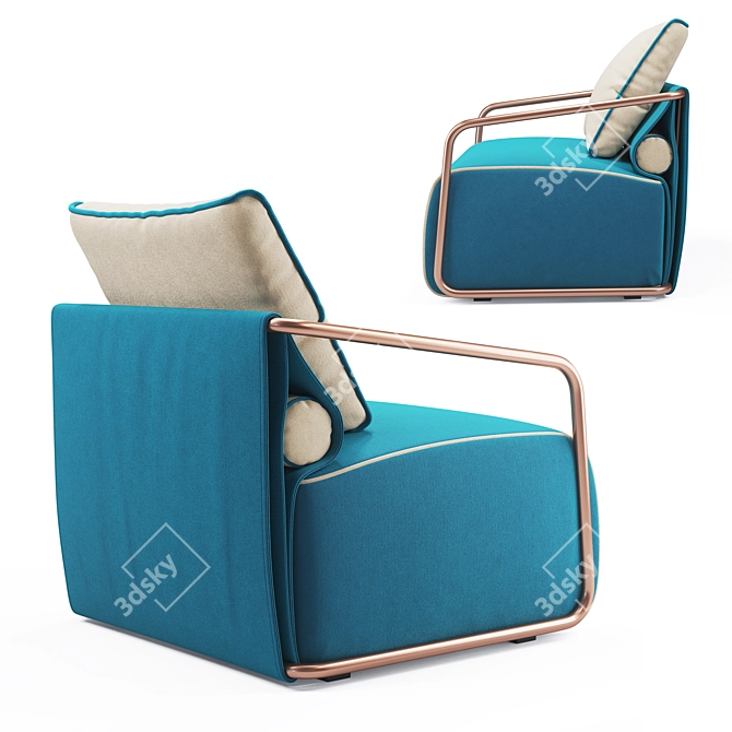 Adex Lounge Armchair: Chic, Comfortable, and Stylish 3D model image 2