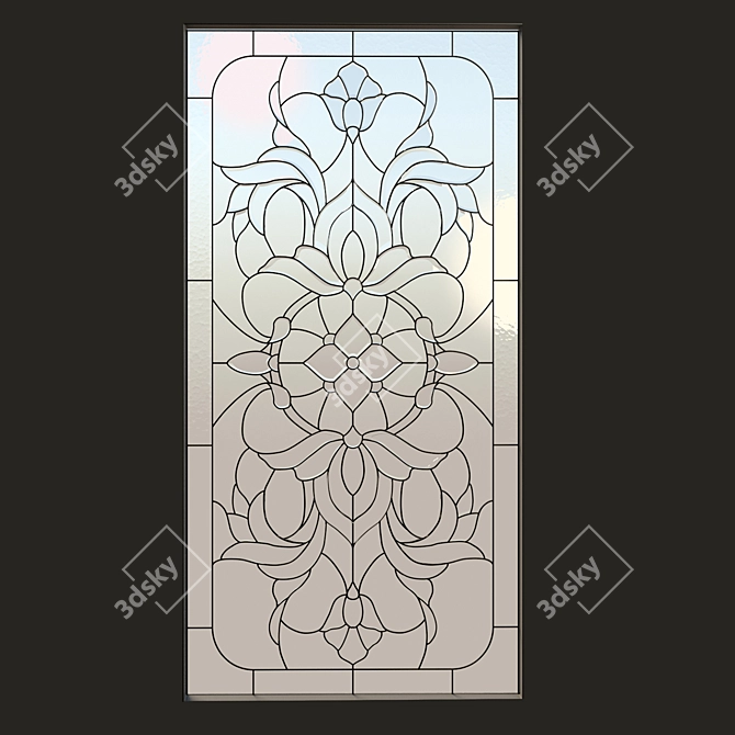 Elegant Stained Glass for Windows and Doors 3D model image 1