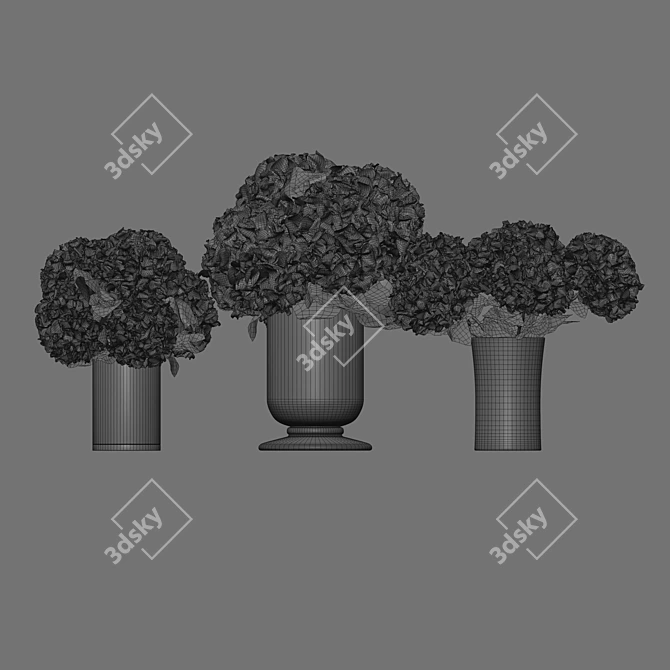 Hydrangea Blossom Set: Elegant Floral Decor 3D model image 5