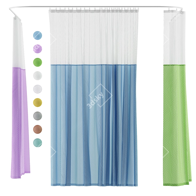 Hospital Curtains: Practical & Versatile Solution 3D model image 1