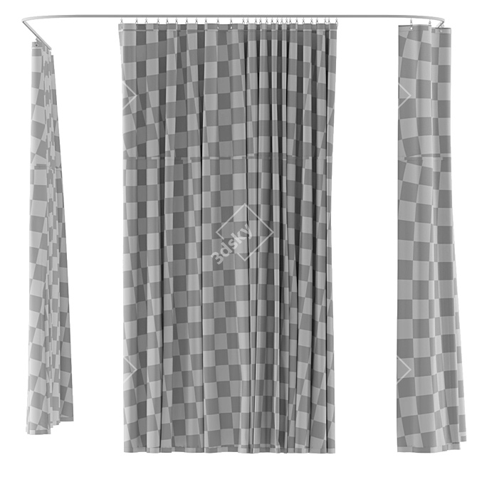 Hospital Curtains: Practical & Versatile Solution 3D model image 4