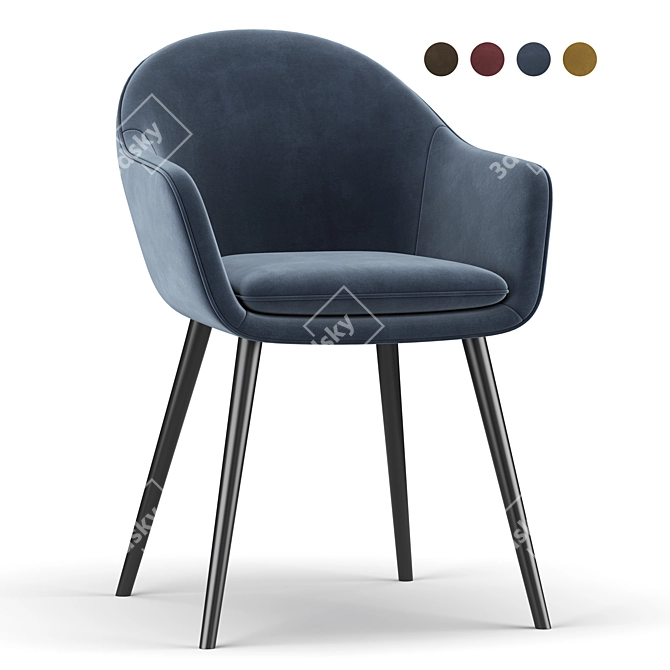 Elegant Hallund Chair: Your Perfect Seat 3D model image 1