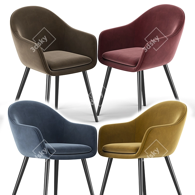 Elegant Hallund Chair: Your Perfect Seat 3D model image 2