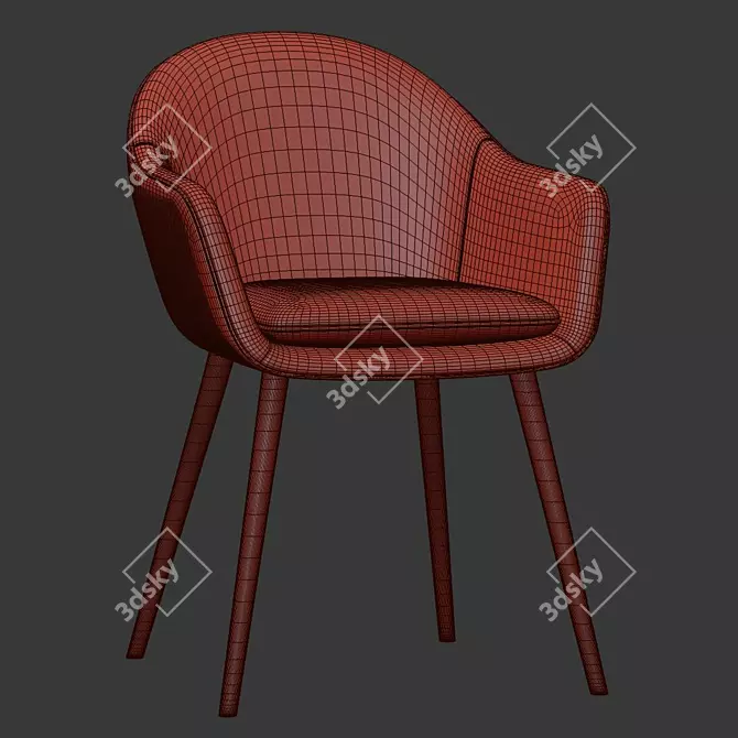 Elegant Hallund Chair: Your Perfect Seat 3D model image 5