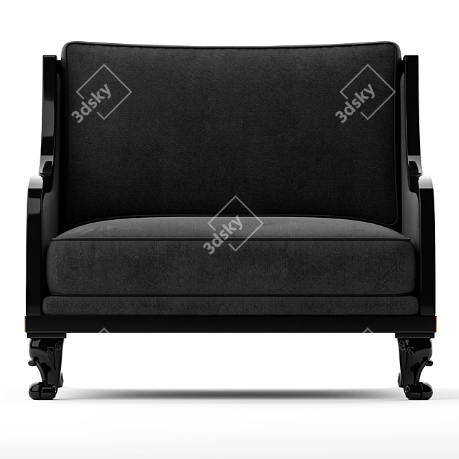 Bruno Zampa Club Wide Armchair: Elegant and Comfortable 3D model image 4