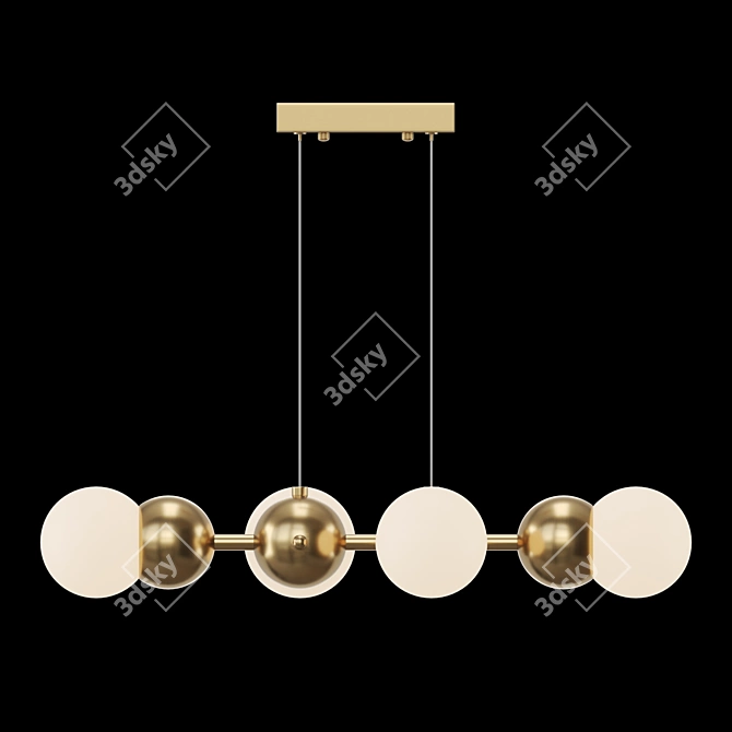 Scandinavian Style Metal Rail Lamp 3D model image 2