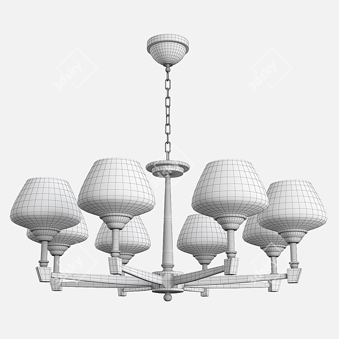 Brass Deluxe Chandelier: Exclusive Elegance 3D model image 2