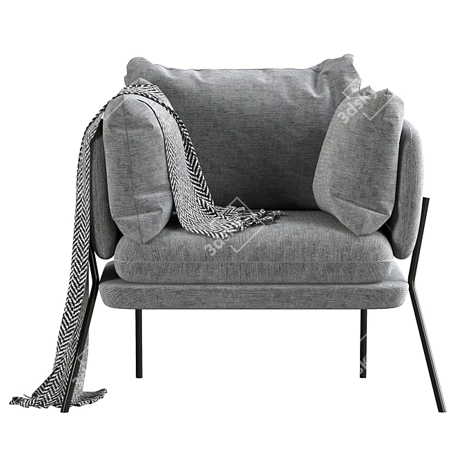 Elegant Sussex Armchair: Classic Comfort in Contemporary Design 3D model image 2