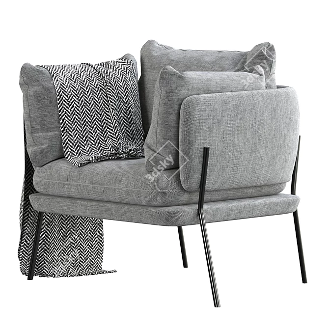 Elegant Sussex Armchair: Classic Comfort in Contemporary Design 3D model image 3
