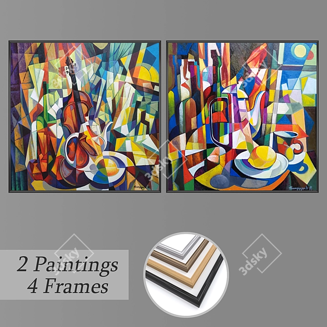 Artistic Wall Decor Set 3D model image 1