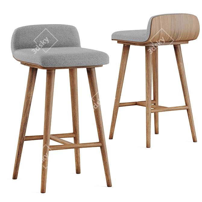 Sleek Sede Stool: Modern Elegance for Any Space 3D model image 2