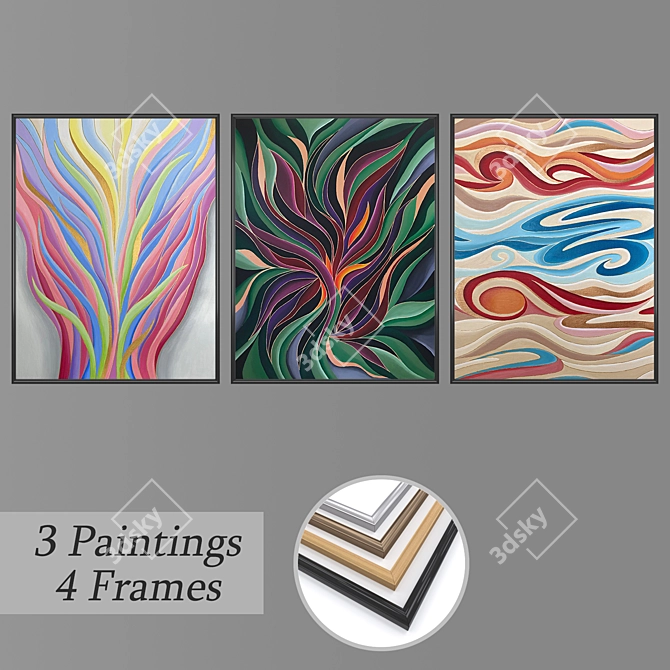 Versatile Set of Wall Paintings 3D model image 1