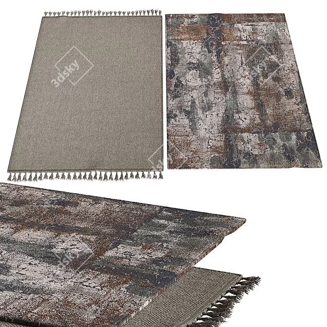 Luxury Velvet Grey Carpet 3D model image 1