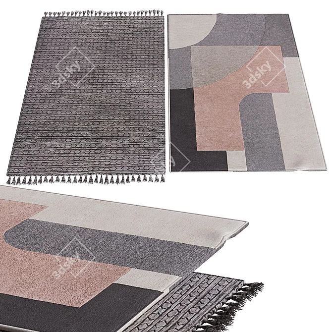 Stylish Poly Blend Carpets 3D model image 1