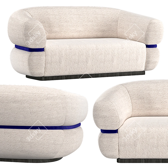 Modern Malibu Settee: Stylish, Versatile, and Comfortable 3D model image 1