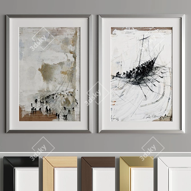 Modern Art Frame A31: 2-in-1, Premium Materials 3D model image 4