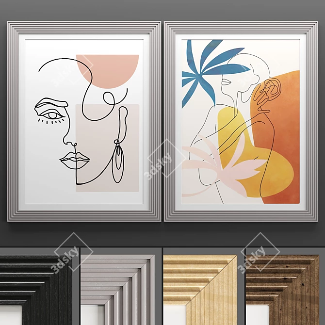 Sleek Art Frame Set 3D model image 1