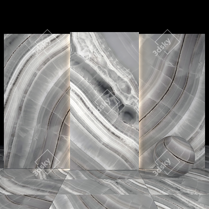 Caramel Gray Marble: Luxurious Texture for Elegant Designs 3D model image 2