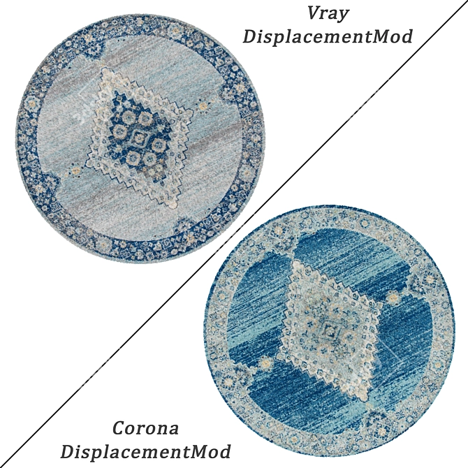 Round Carpets Set 197: Versatile Rug Collection with Various Textures 3D model image 2