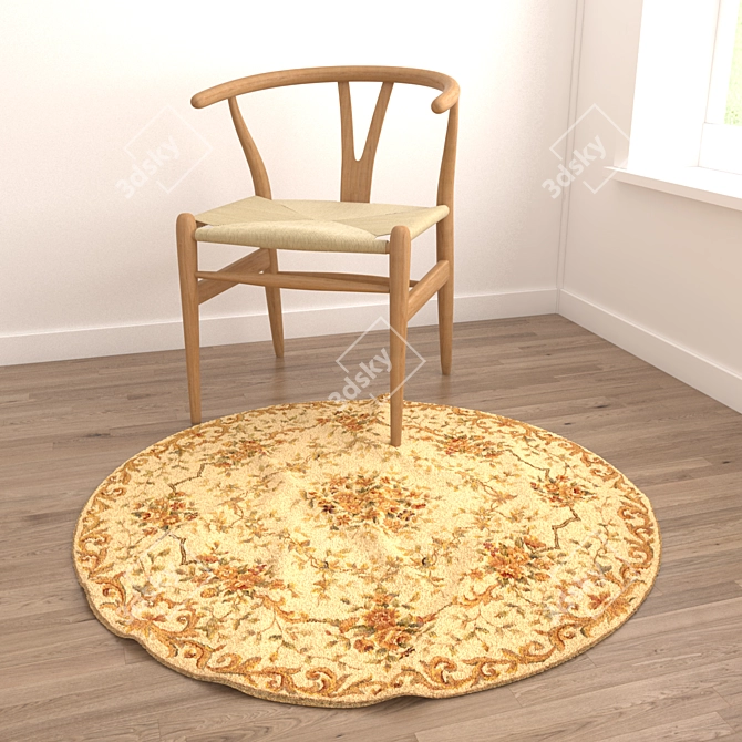 Versatile Round Carpets Set 3D model image 4