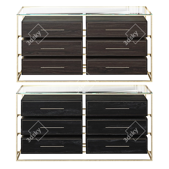 Floating Elegance Double Row Dresser 3D model image 1