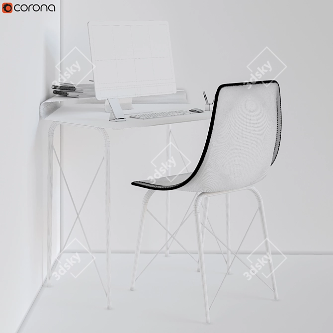 Modern Office Furniture Set 3D model image 5