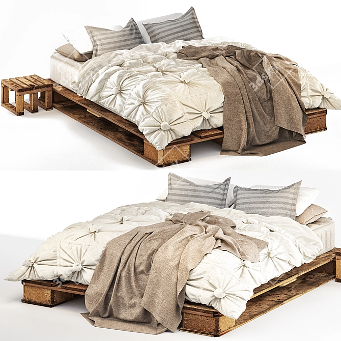 Modern Dream Bed: Sleek and Stylish 3D model image 1