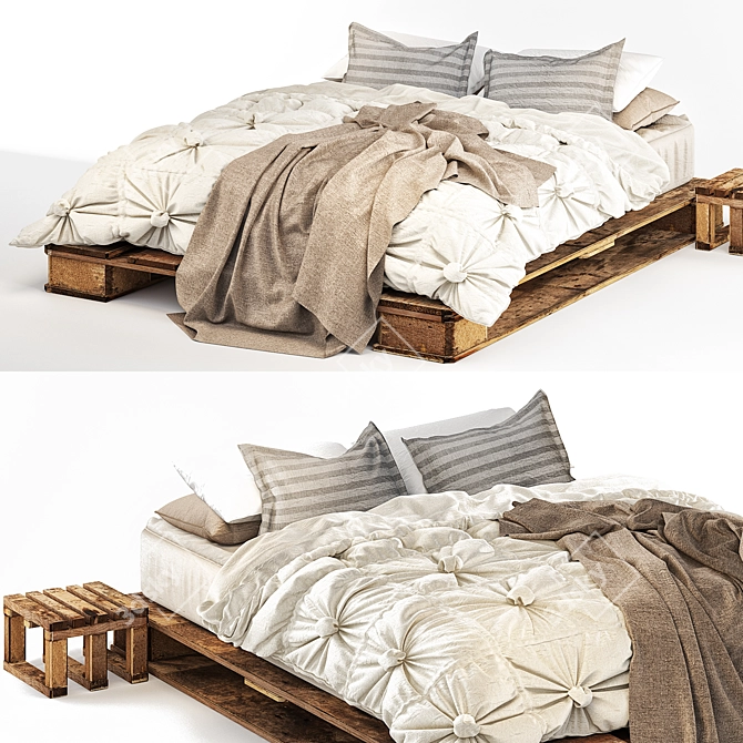 Modern Dream Bed: Sleek and Stylish 3D model image 2