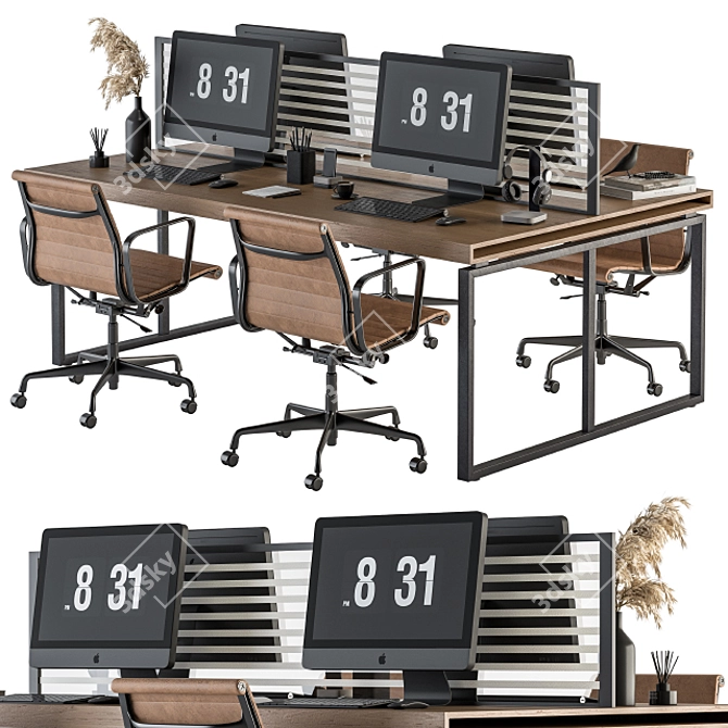 Modern Workplace Bundle Set 3D model image 1