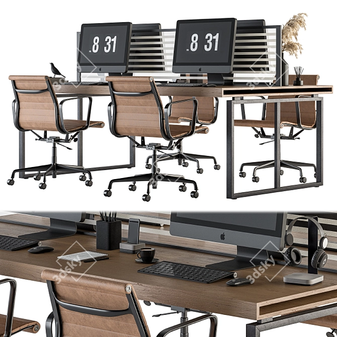 Modern Workplace Bundle Set 3D model image 2