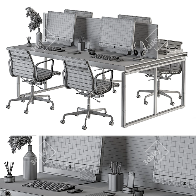 Modern Workplace Bundle Set 3D model image 5