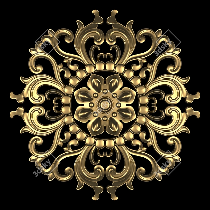 Elegant Wall Rosettes: Distinctive Decor 3D model image 1