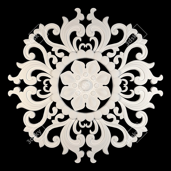 Elegant Wall Rosettes: Distinctive Decor 3D model image 2