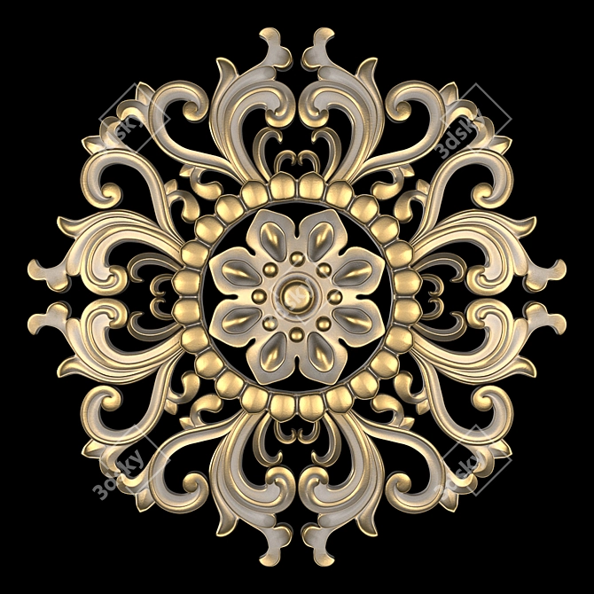 Elegant Wall Rosettes: Distinctive Decor 3D model image 3