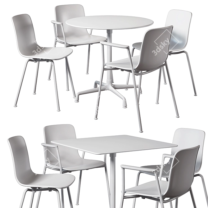 Vitra Eames HAL Tube: Stylish Contract Tables & Chairs 3D model image 1