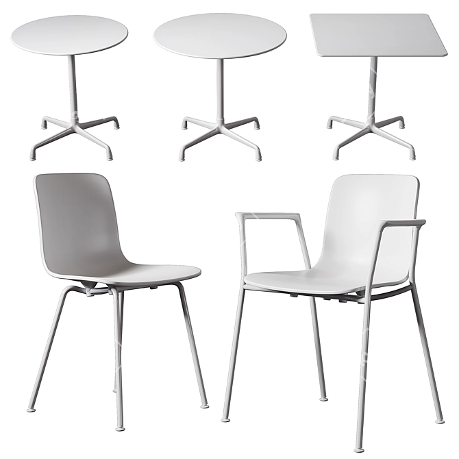 Vitra Eames HAL Tube: Stylish Contract Tables & Chairs 3D model image 2