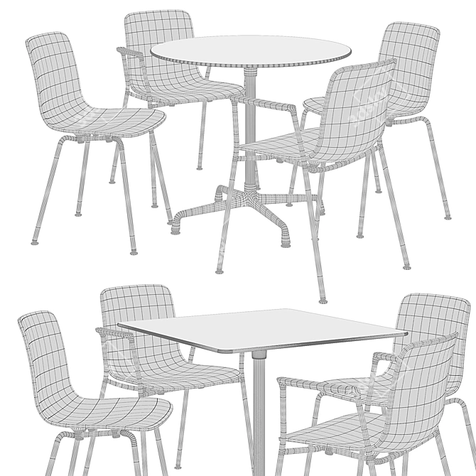 Vitra Eames HAL Tube: Stylish Contract Tables & Chairs 3D model image 3