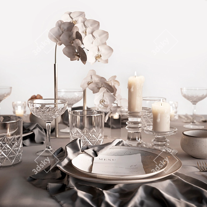 Smooth Control Tableware Set 3D model image 3