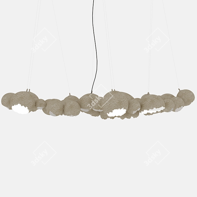 Recycled Paper Pendant Lamp 3D model image 2